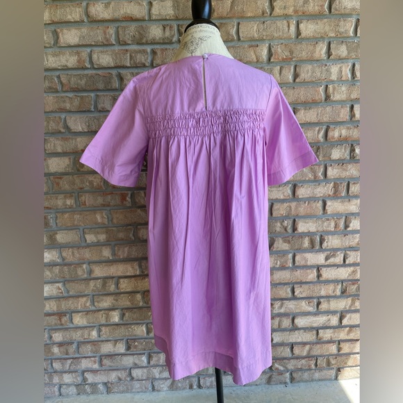 English Factory Purple Short Sleeve Cotton Blend Ruffle Detail Dress. - Picture 8 of 12